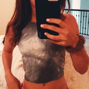 Blue and white halter brandy Melville croptop